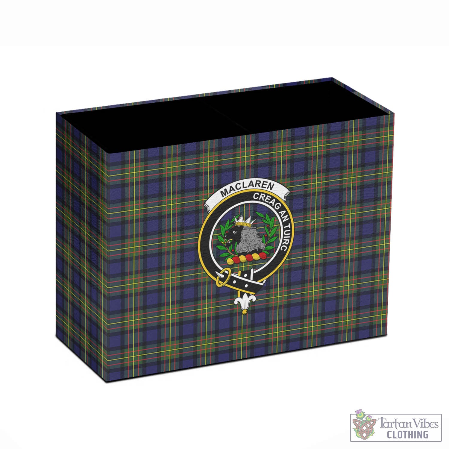 Tartan Vibes Clothing MacLaren Modern Tartan Pen Holder with Family Crest