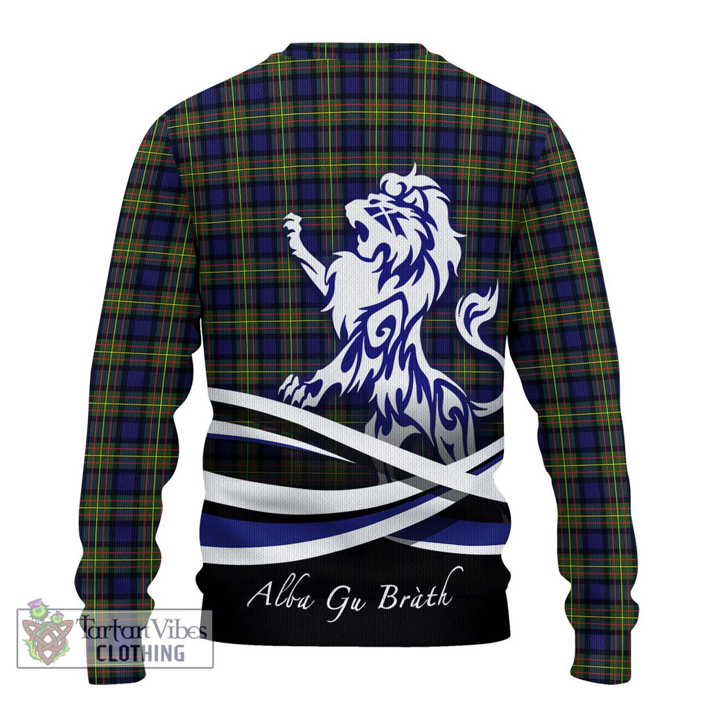 MacLaren Modern Tartan Knitted Sweater with Alba Gu Brath Regal Lion Emblem - Tartanvibesclothing Shop