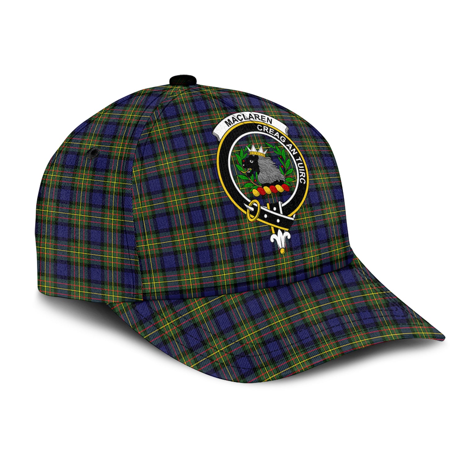 MacLaren Modern Tartan Classic Cap with Family Crest - Tartan Vibes Clothing