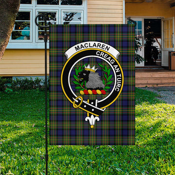 MacLaren Modern Tartan Flag with Family Crest