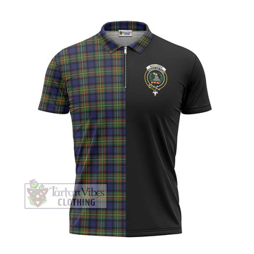 MacLaren Modern Tartan Zipper Polo Shirt with Family Crest and Half Of Me Style