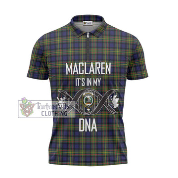 MacLaren Modern Tartan Zipper Polo Shirt with Family Crest DNA In Me Style