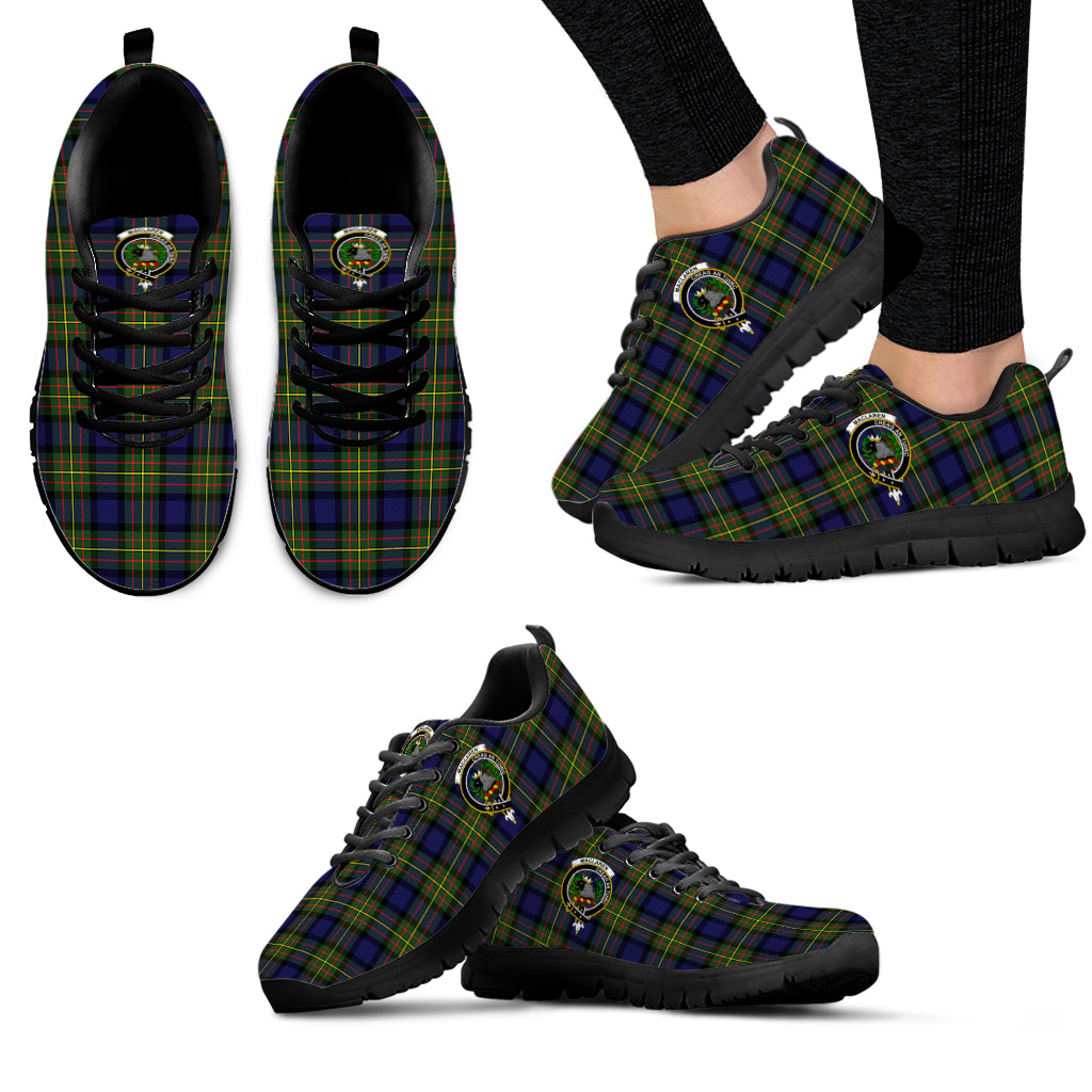 MacLaren Modern Tartan Sneakers with Family Crest - Tartan Vibes Clothing