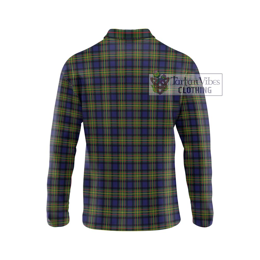 MacLaren Modern Tartan Long Sleeve Polo Shirt with Family Crest DNA In Me Style - Tartanvibesclothing Shop