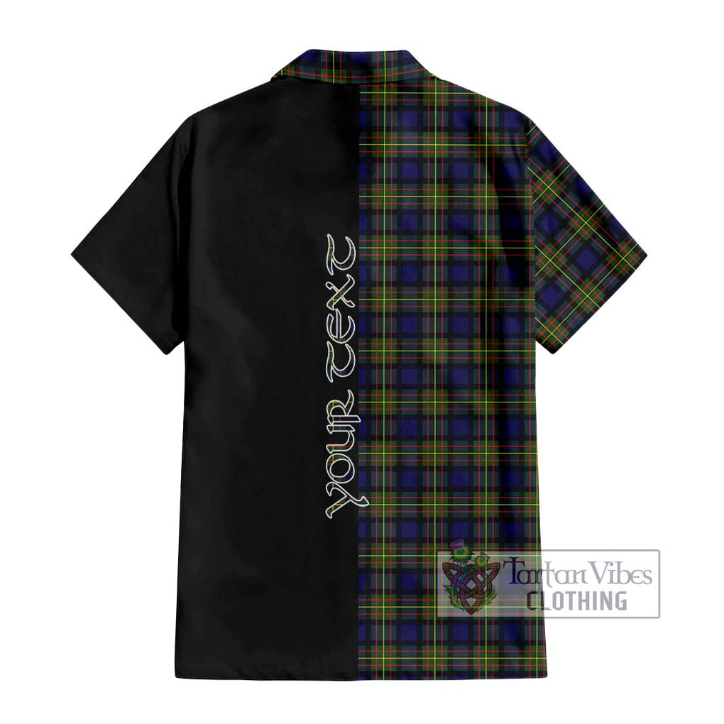 MacLaren Modern Tartan Short Sleeve Button Shirt with Family Crest and Half Of Me Style - Tartanvibesclothing Shop