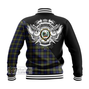 MacLaren Modern Tartan Baseball Jacket with Family Crest and Military Logo Style