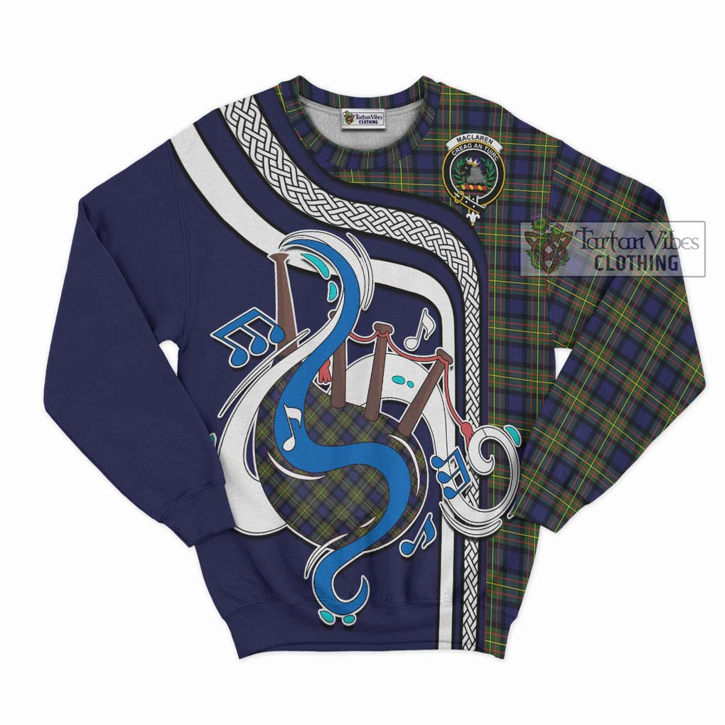 Tartan Vibes Clothing MacLaren Modern Tartan Sweatshirt with Epic Bagpipe Style