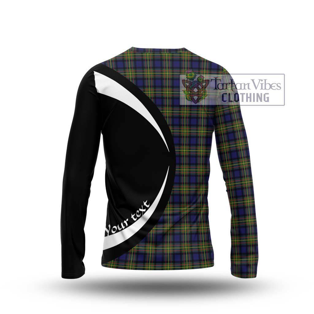 MacLaren Modern Tartan Long Sleeve T-Shirt with Family Crest Circle Style - Tartan Vibes Clothing