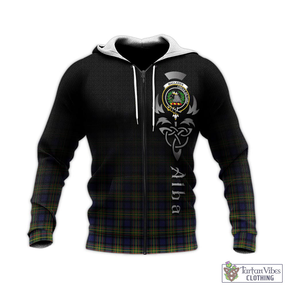 Tartan Vibes Clothing MacLaren Modern Tartan Knitted Hoodie Featuring Alba Gu Brath Family Crest Celtic Inspired