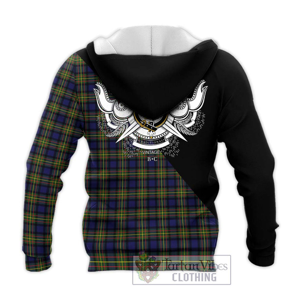 MacLaren Modern Tartan Knitted Hoodie with Family Crest and Military Logo Style - Tartanvibesclothing Shop