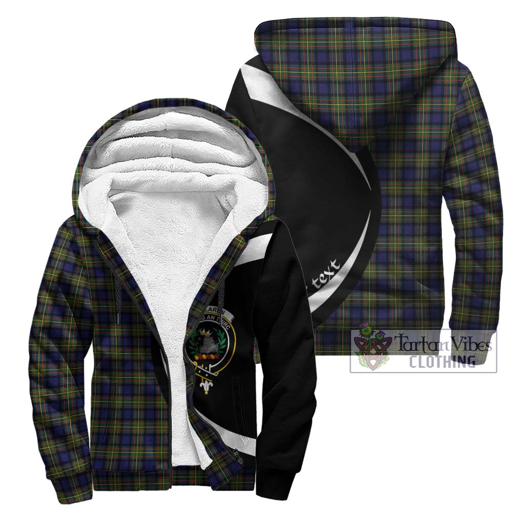 MacLaren Modern Tartan Sherpa Hoodie with Family Crest Circle Style Unisex - Tartan Vibes Clothing