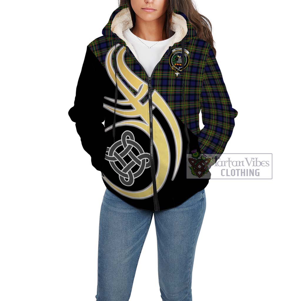 MacLaren Modern Tartan Sherpa Hoodie with Family Crest and Celtic Symbol Style Unisex - Tartan Vibes Clothing