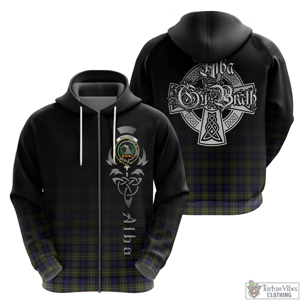 Tartan Vibes Clothing MacLaren Modern Tartan Hoodie Featuring Alba Gu Brath Family Crest Celtic Inspired