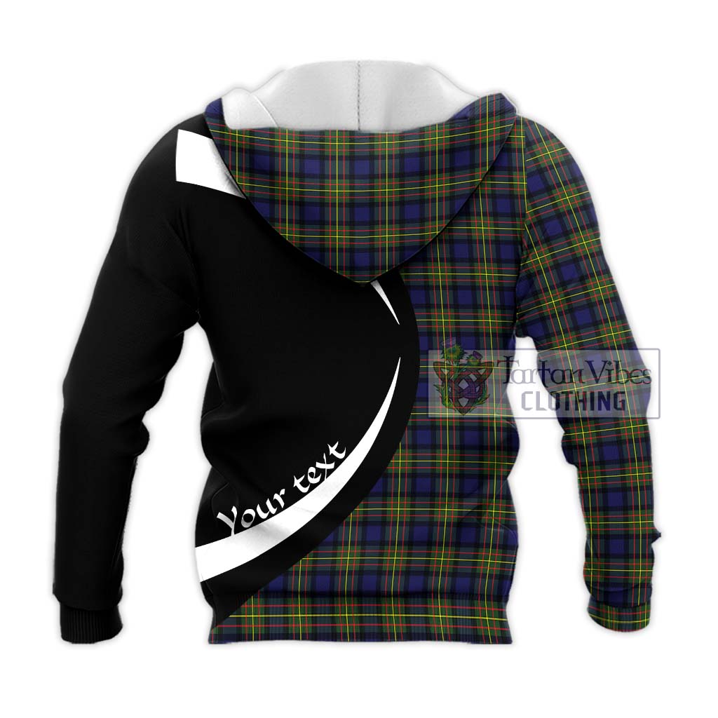 MacLaren Modern Tartan Knitted Hoodie with Family Crest Circle Style - Tartan Vibes Clothing