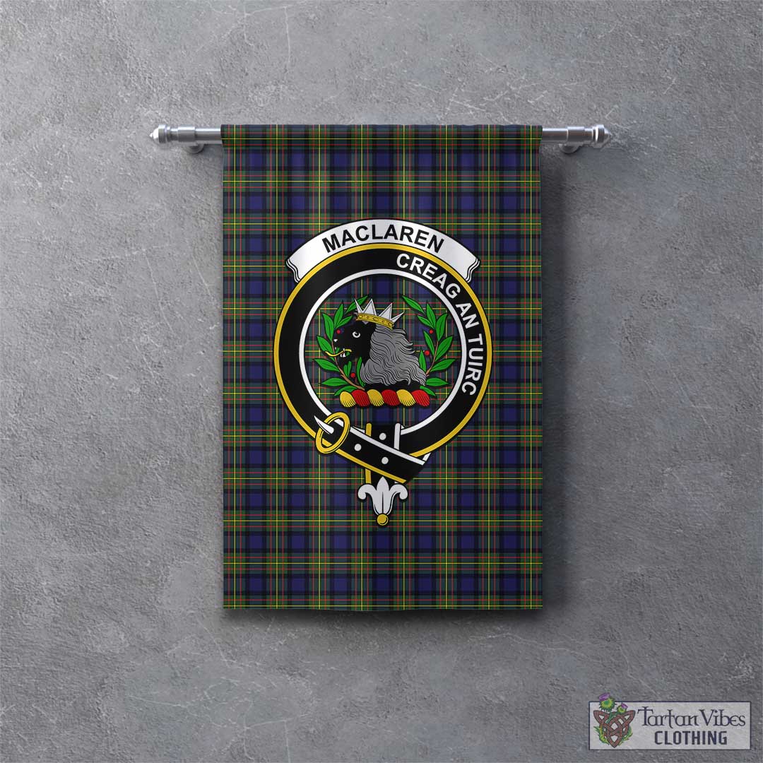 Tartan Vibes Clothing MacLaren Modern Tartan Gonfalon, Tartan Banner with Family Crest