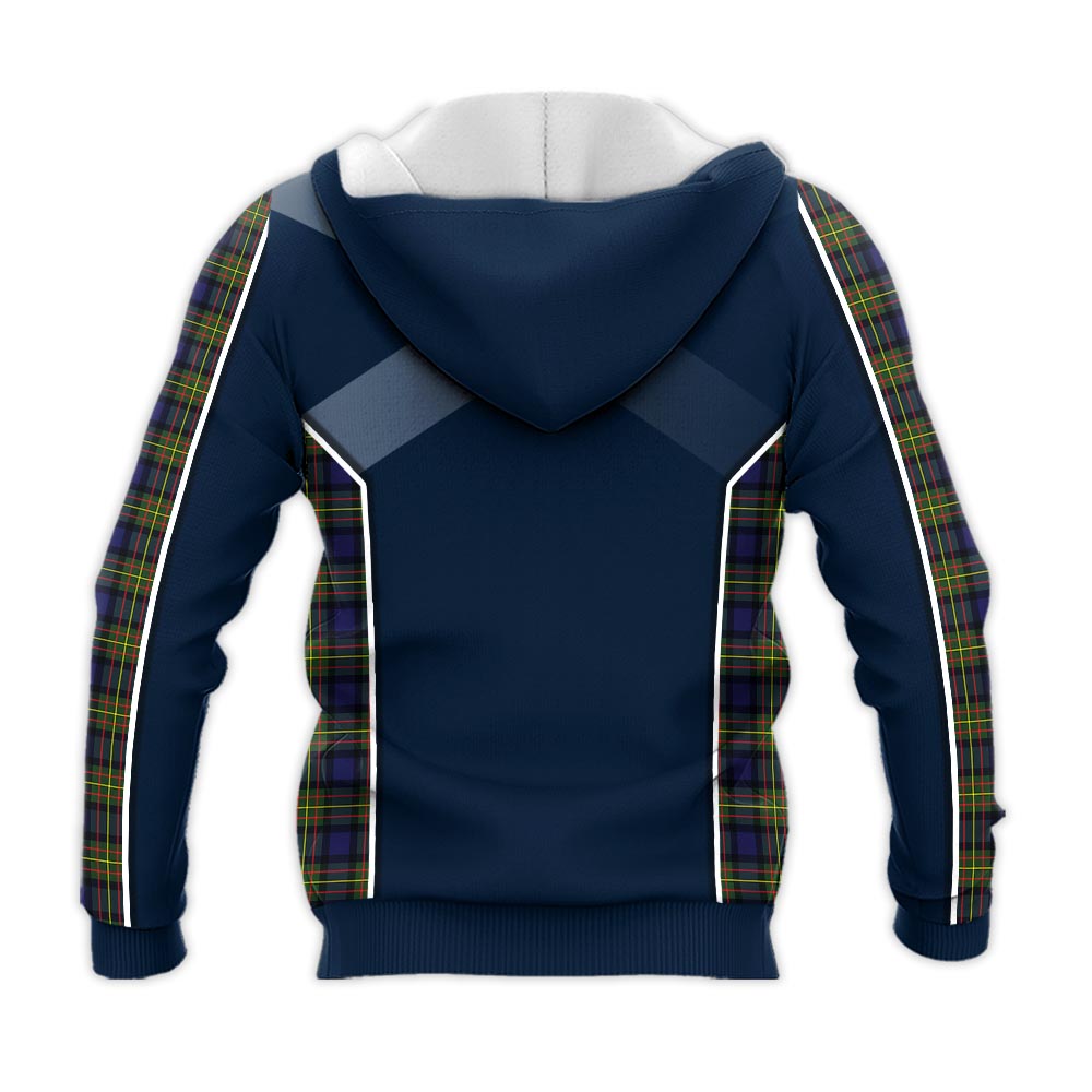 Tartan Vibes Clothing MacLaren Modern Tartan Knitted Hoodie with Family Crest and Scottish Thistle Vibes Sport Style