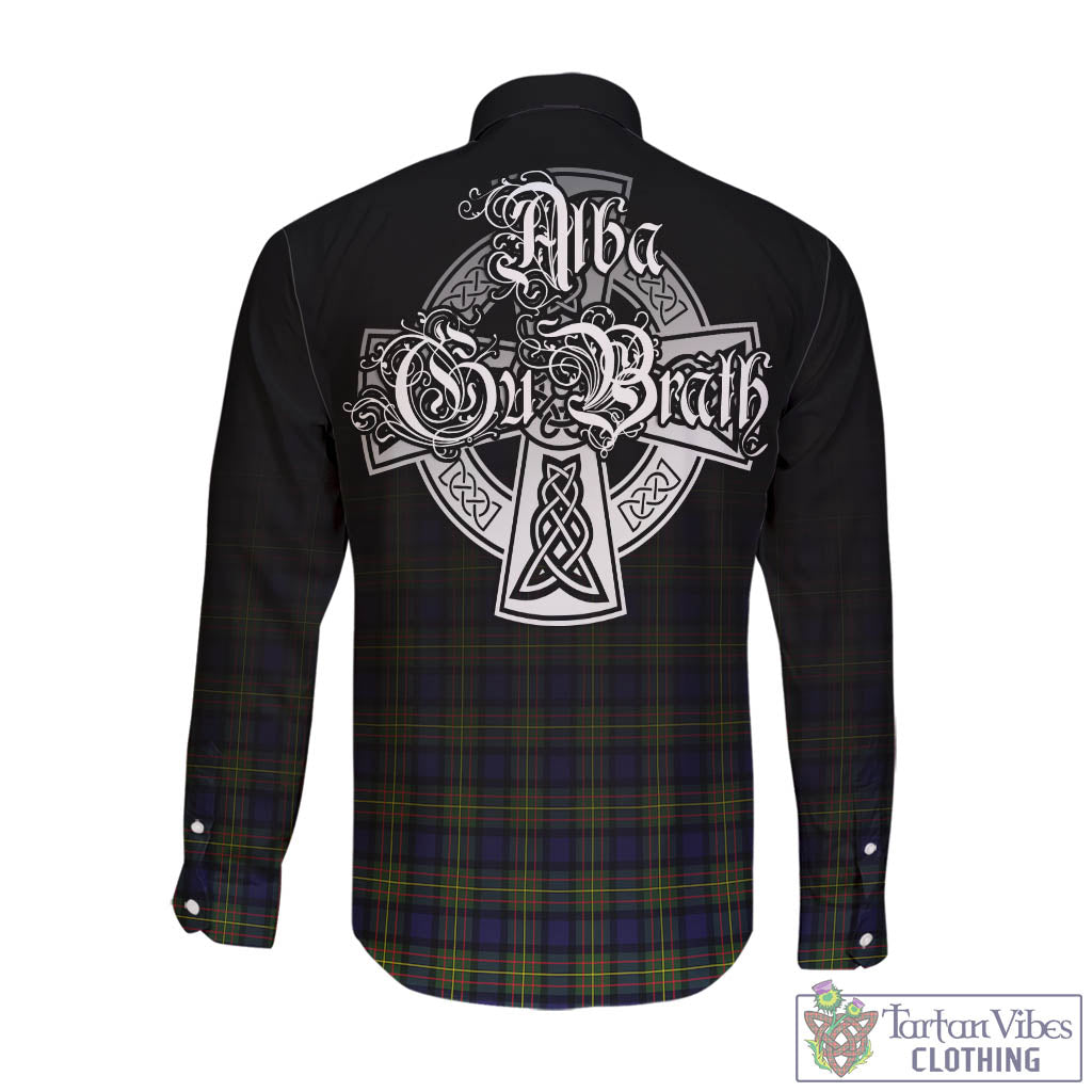 Tartan Vibes Clothing MacLaren Modern Tartan Long Sleeve Button Up Featuring Alba Gu Brath Family Crest Celtic Inspired