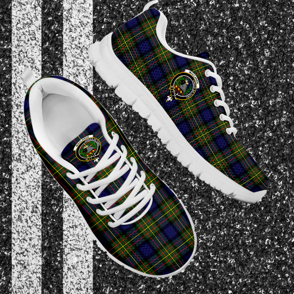 MacLaren Modern Tartan Sneakers with Family Crest - Tartan Vibes Clothing