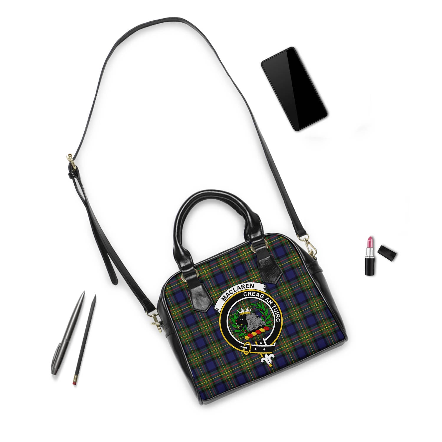 MacLaren Modern Tartan Shoulder Handbags with Family Crest - Tartanvibesclothing