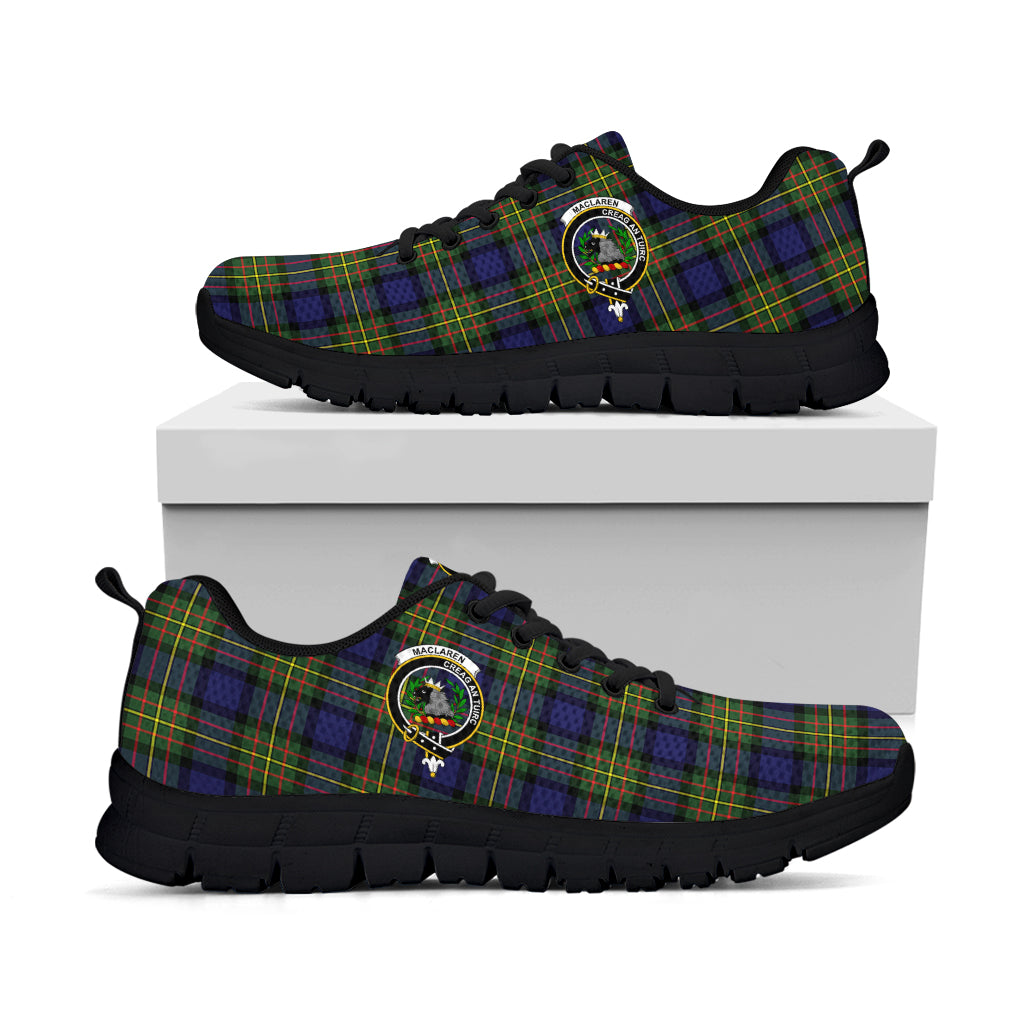 MacLaren Modern Tartan Sneakers with Family Crest - Tartan Vibes Clothing