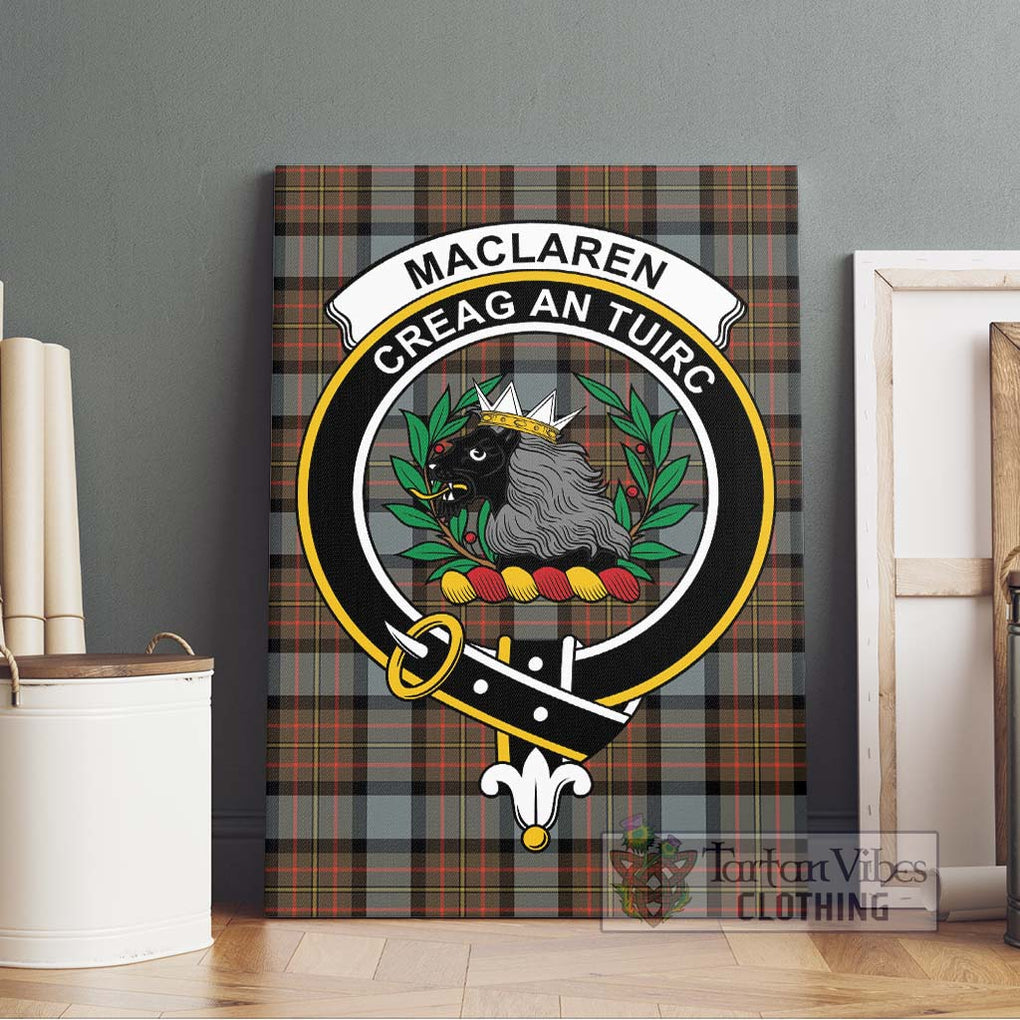 MacLaren Weathered Tartan Canvas Print Wall Art with Family Crest Without Frame - Tartan Vibes Clothing