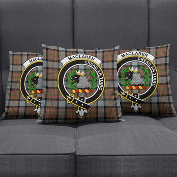 MacLaren Weathered Tartan Pillow Cover with Family Crest