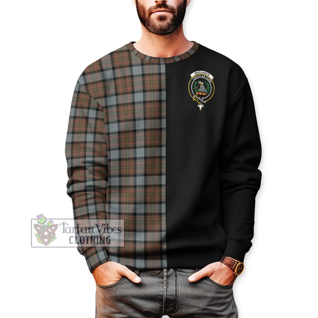 MacLaren Weathered Tartan Sweatshirt with Family Crest and Half Of Me Style Unisex - Tartanvibesclothing Shop