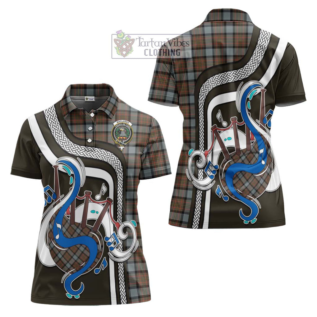 MacLaren Weathered Tartan Women's Polo Shirt with Epic Bagpipe Style Women - Tartanvibesclothing Shop