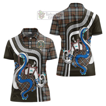 MacLaren Weathered Tartan Women's Polo Shirt with Epic Bagpipe Style