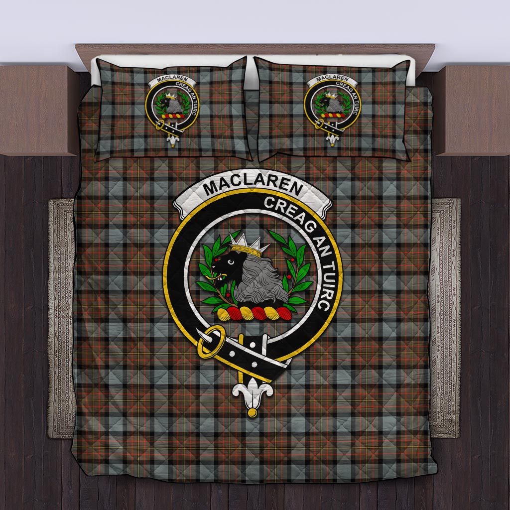 MacLaren Weathered Tartan Quilt Bed Set with Family Crest Twin - Tartan Vibes Clothing