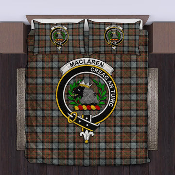 MacLaren Weathered Tartan Quilt Bed Set with Family Crest