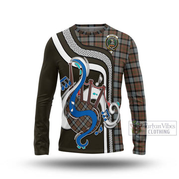 MacLaren Weathered Tartan Long Sleeve T-Shirt with Epic Bagpipe Style