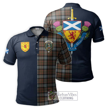 MacLaren Weathered Tartan Polo Shirt Alba with Scottish Lion Royal Arm Half Style