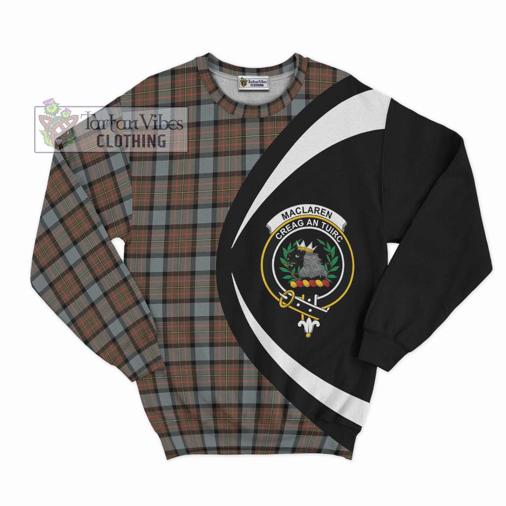 MacLaren Weathered Tartan Sweatshirt with Family Crest Circle Style Unisex - Tartan Vibes Clothing