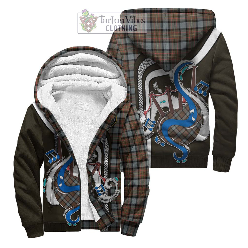 MacLaren Weathered Tartan Sherpa Hoodie with Epic Bagpipe Style Unisex S - Tartanvibesclothing Shop