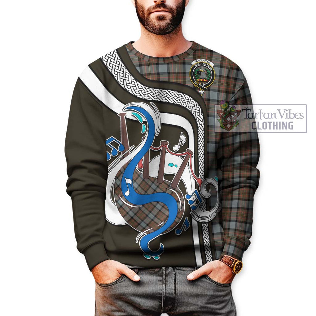 Tartan Vibes Clothing MacLaren Weathered Tartan Sweatshirt with Epic Bagpipe Style