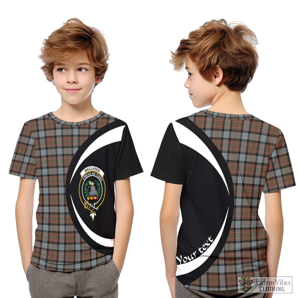 MacLaren Weathered Tartan Kid T-Shirt with Family Crest Circle Style Youth XL Size14 - Tartan Vibes Clothing