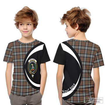 MacLaren Weathered Tartan Kid T-Shirt with Family Crest Circle Style