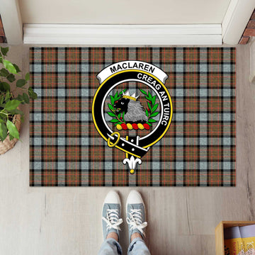 MacLaren Weathered Tartan Door Mat with Family Crest