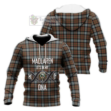 MacLaren Weathered Tartan Knitted Hoodie with Family Crest DNA In Me Style