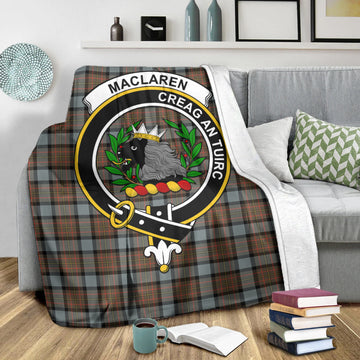 MacLaren Weathered Tartan Blanket with Family Crest