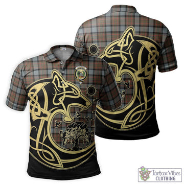 MacLaren Weathered Tartan Polo Shirt with Family Crest Celtic Wolf Style