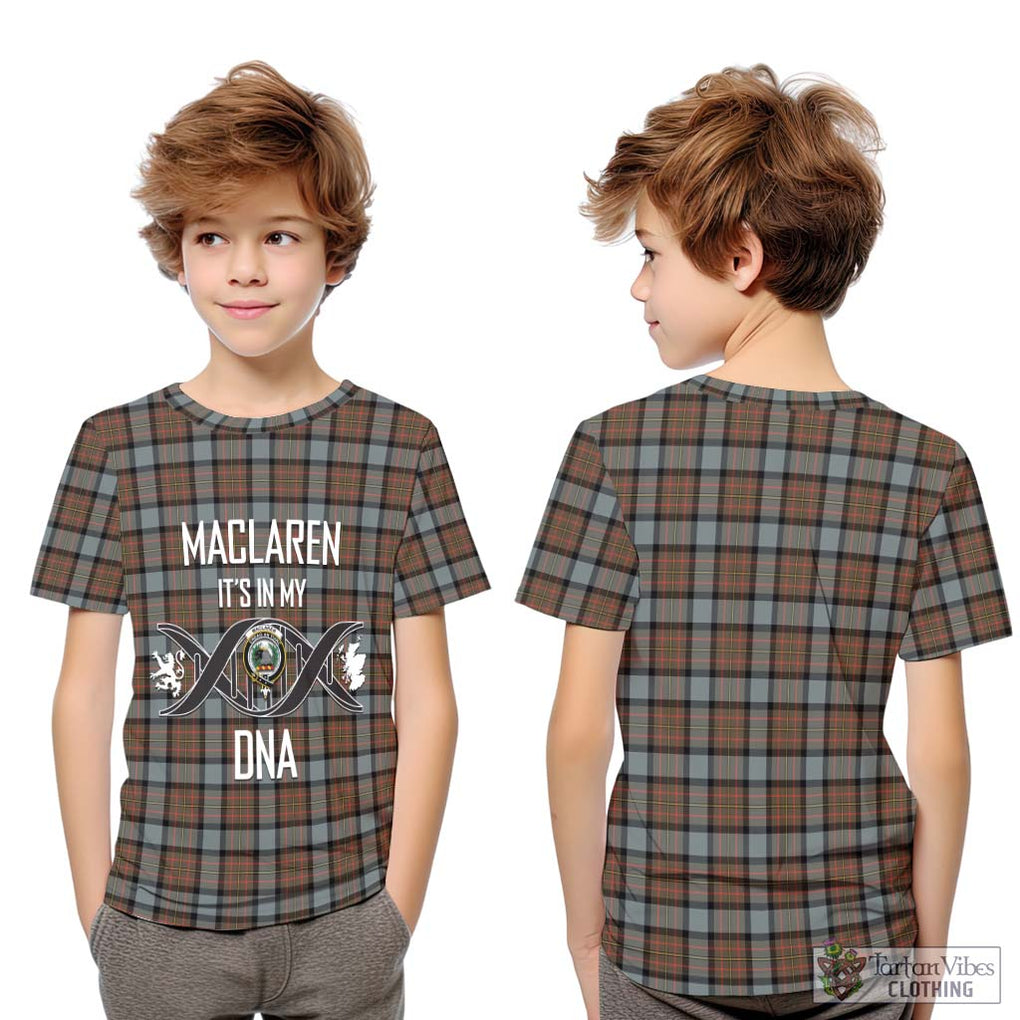 MacLaren Weathered Tartan Kid T-Shirt with Family Crest DNA In Me Style Youth XL Size14 - Tartanvibesclothing Shop