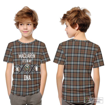 MacLaren Weathered Tartan Kid T-Shirt with Family Crest DNA In Me Style