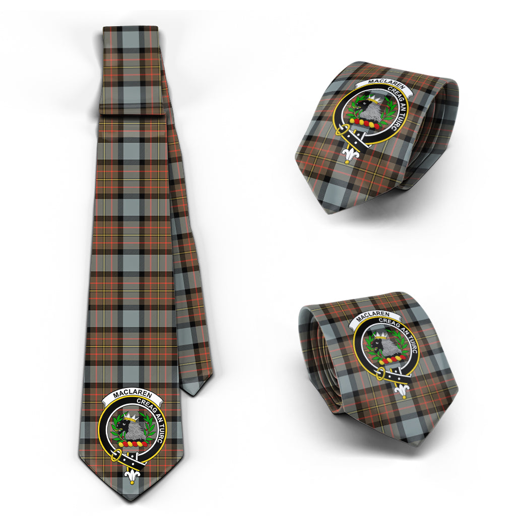 MacLaren Weathered Tartan Classic Necktie with Family Crest Necktie One Size - Tartan Vibes Clothing