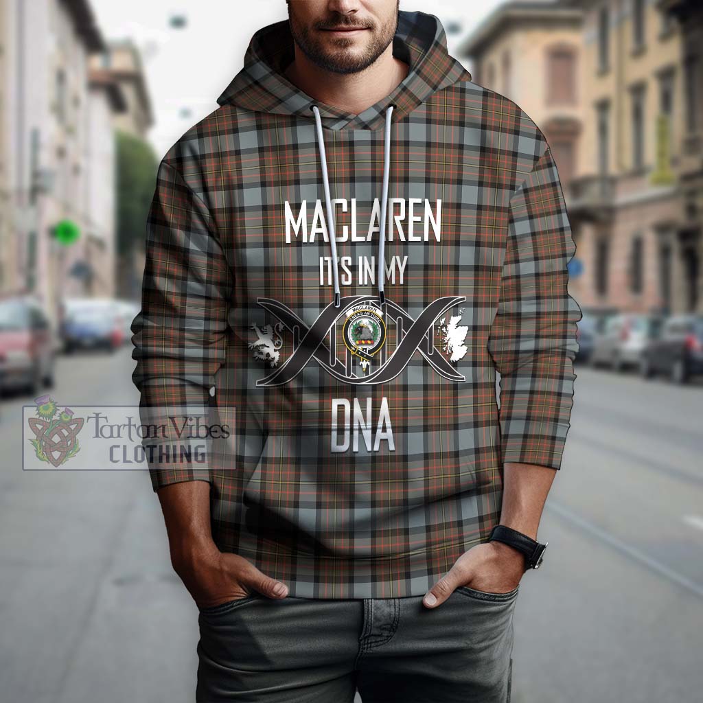 Tartan Vibes Clothing MacLaren Weathered Tartan Hoodie with Family Crest DNA In Me Style