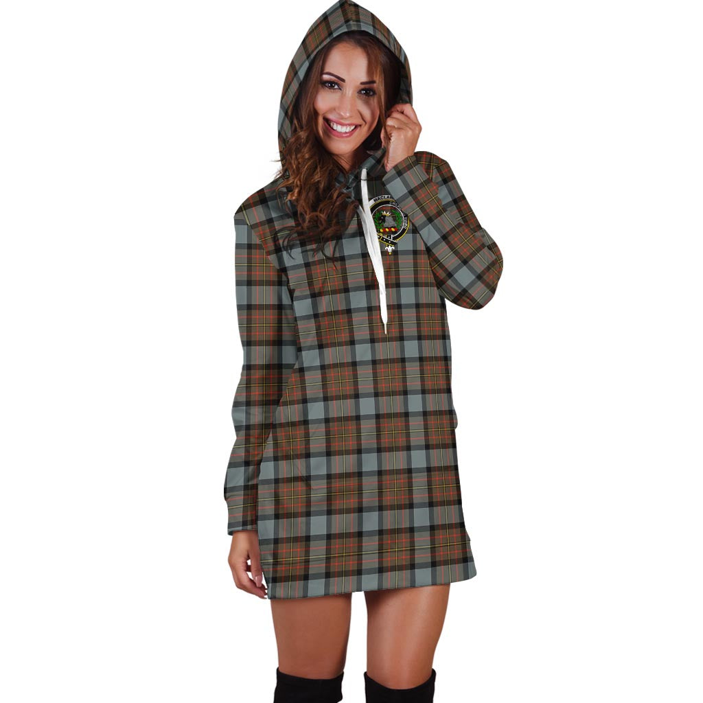 MacLaren Weathered Tartan Hoodie Dress with Family Crest - Tartan Vibes Clothing