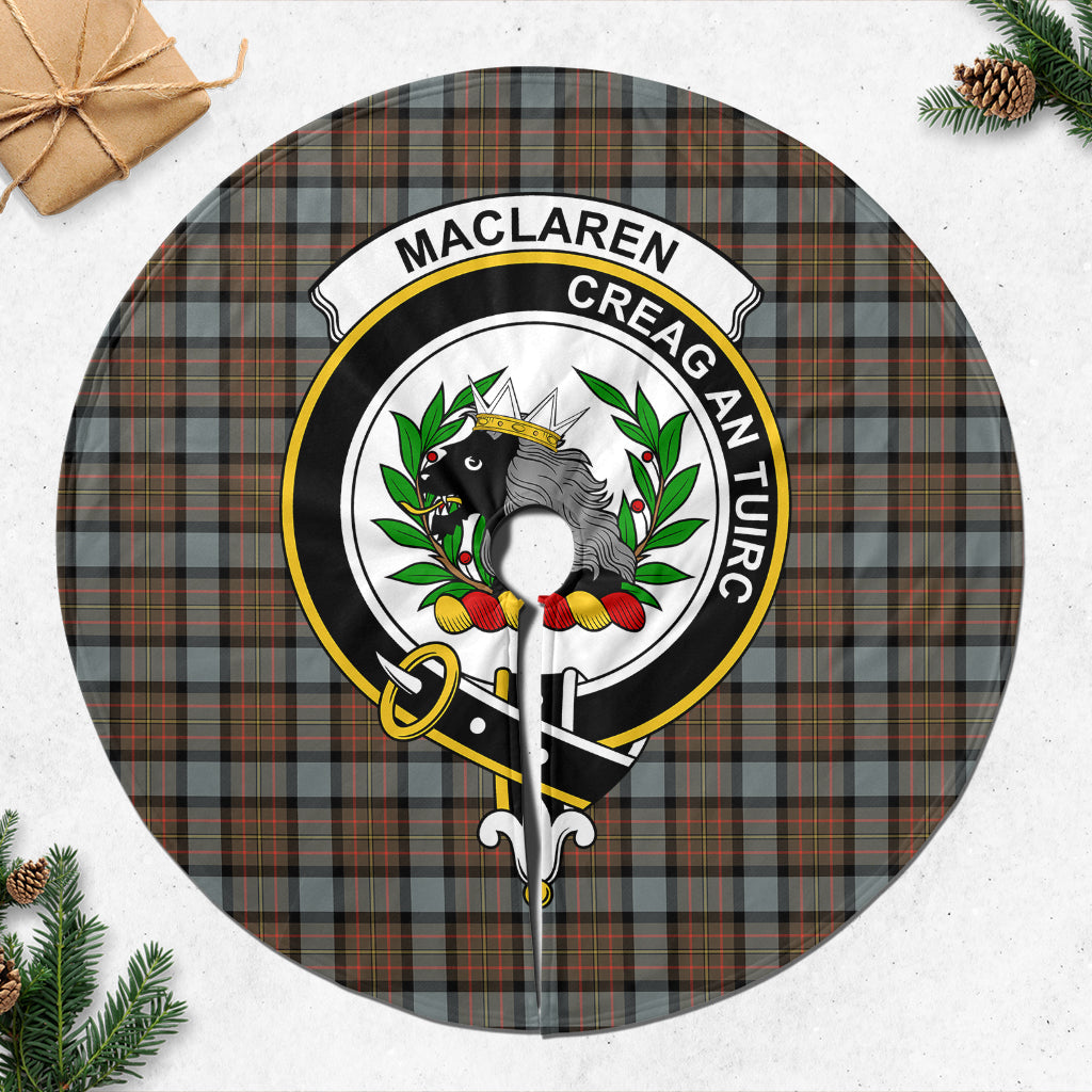 MacLaren Weathered Tartan Christmas Tree Skirt with Family Crest - Tartanvibesclothing