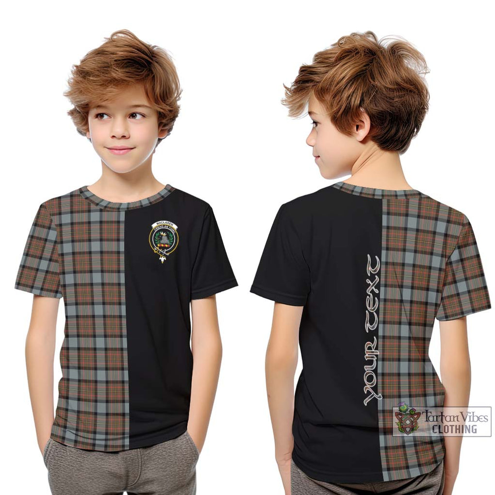 MacLaren Weathered Tartan Kid T-Shirt with Family Crest and Half Of Me Style Youth XL Size14 - Tartanvibesclothing Shop