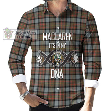 MacLaren Weathered Tartan Long Sleeve Button Shirt with Family Crest DNA In Me Style